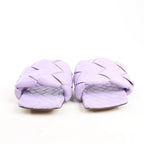 Bottega Veneta Lido Intrecciato Leather Sandals in Purple, Size 37 EU