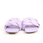 Bottega Veneta Lido Intrecciato Leather Sandals in Purple, Size 37 EU