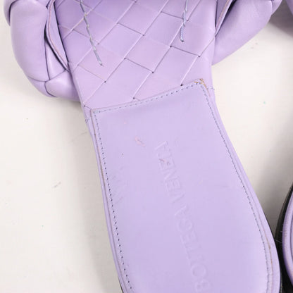 Bottega Veneta Lido Intrecciato Leather Sandals in Purple, Size 37 EU
