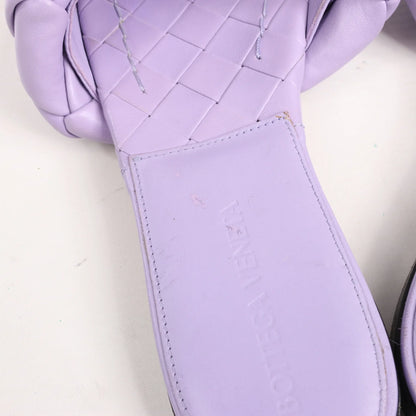 Bottega Veneta Lido Intrecciato Leather Sandals in Purple, Size 37 EU