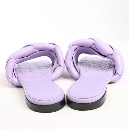 Bottega Veneta Lido Intrecciato Leather Sandals in Purple, Size 37 EU
