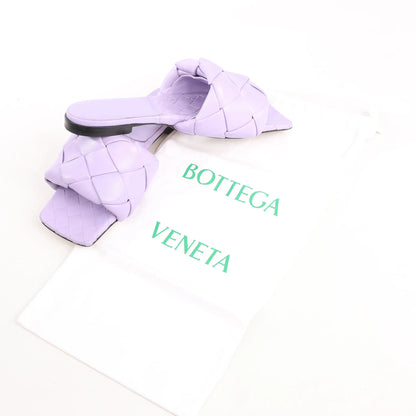 Bottega Veneta Lido Intrecciato Leather Sandals in Purple, Size 37 EU
