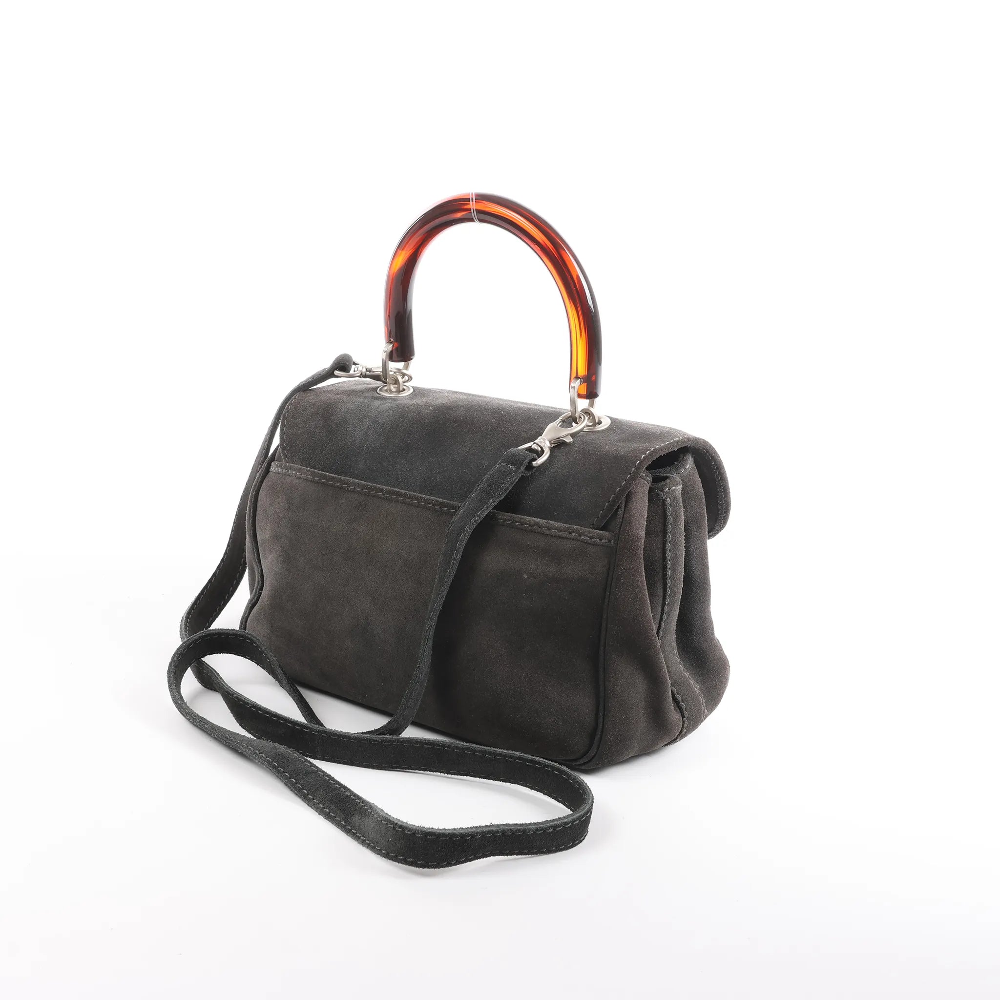 Bottega Veneta Suede 2Way Handbag in Gray