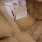 Bottega Veneta Arco Maxi Intrecciato Leather x Shearling Handbag in Beige