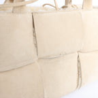 Bottega Veneta Arco Maxi Intrecciato Leather x Shearling Handbag in Beige