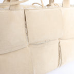 Bottega Veneta Arco Maxi Intrecciato Leather x Shearling Handbag in Beige
