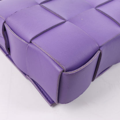 Bottega Veneta Maxi Intrecciato Cassette Leather Shoulder Bag in Purple