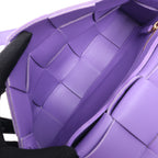 Bottega Veneta Maxi Intrecciato Cassette Leather Shoulder Bag in Purple