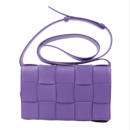 Bottega Veneta Maxi Intrecciato Cassette Leather Shoulder Bag in Purple