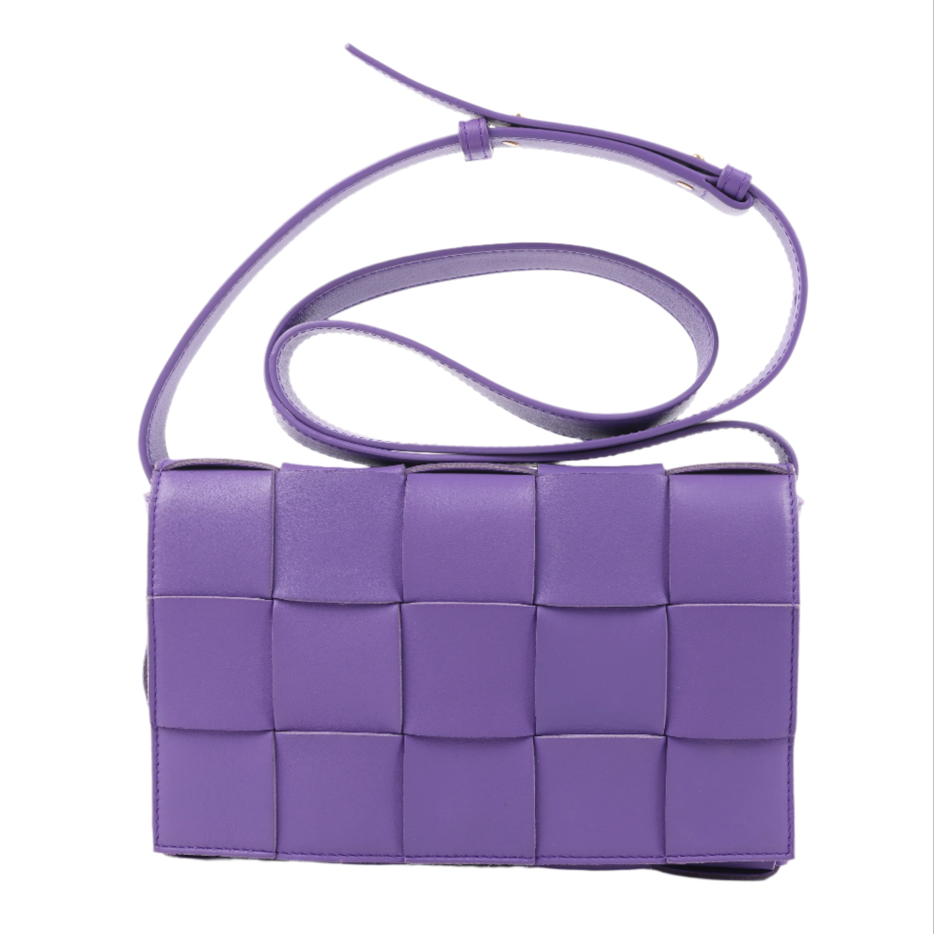 Bottega Veneta Maxi Intrecciato Cassette Leather Shoulder Bag in Purple