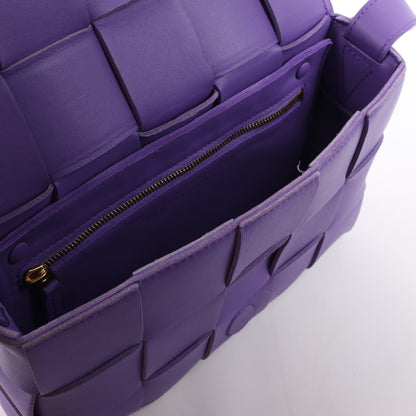 Bottega Veneta Maxi Intrecciato Cassette Leather Shoulder Bag in Purple
