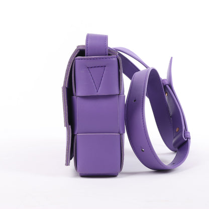 Bottega Veneta Maxi Intrecciato Cassette Leather Shoulder Bag in Purple