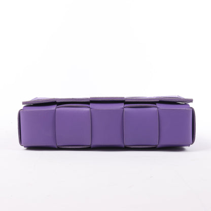 Bottega Veneta Maxi Intrecciato Cassette Leather Shoulder Bag in Purple