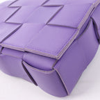 Bottega Veneta Maxi Intrecciato Cassette Leather Shoulder Bag in Purple