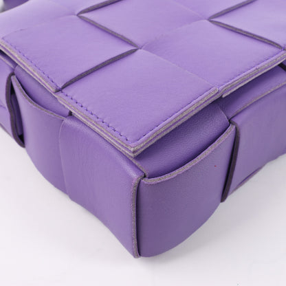 Bottega Veneta Maxi Intrecciato Cassette Leather Shoulder Bag in Purple