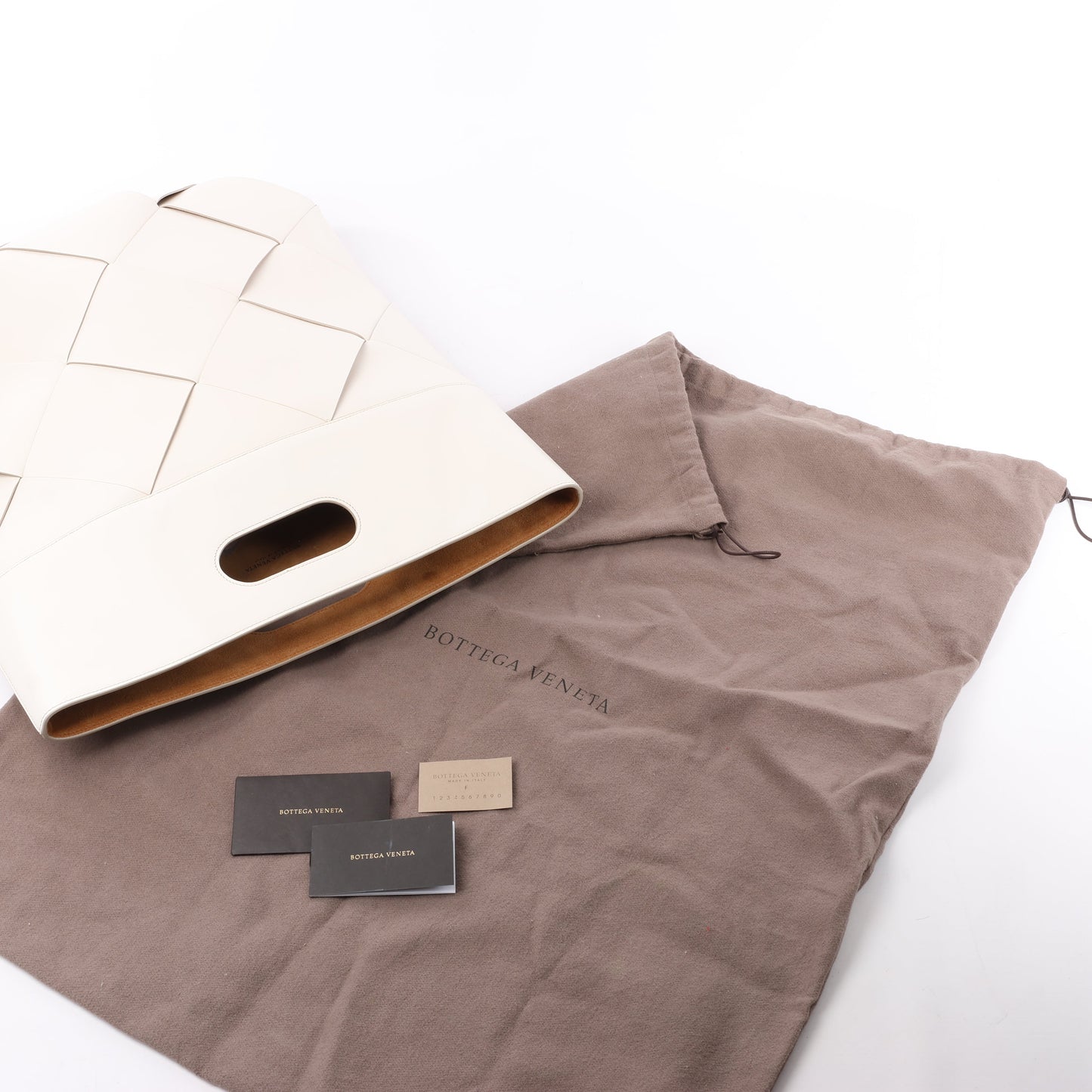 Bottega Veneta Maxi Intrecciato Leather Handbag in White