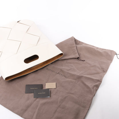 Bottega Veneta Maxi Intrecciato Leather Handbag in White