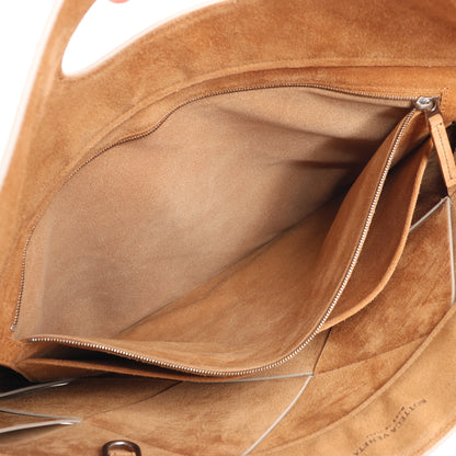 Bottega Veneta Maxi Intrecciato Leather Handbag in White