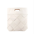 Bottega Veneta Maxi Intrecciato Leather Handbag in White