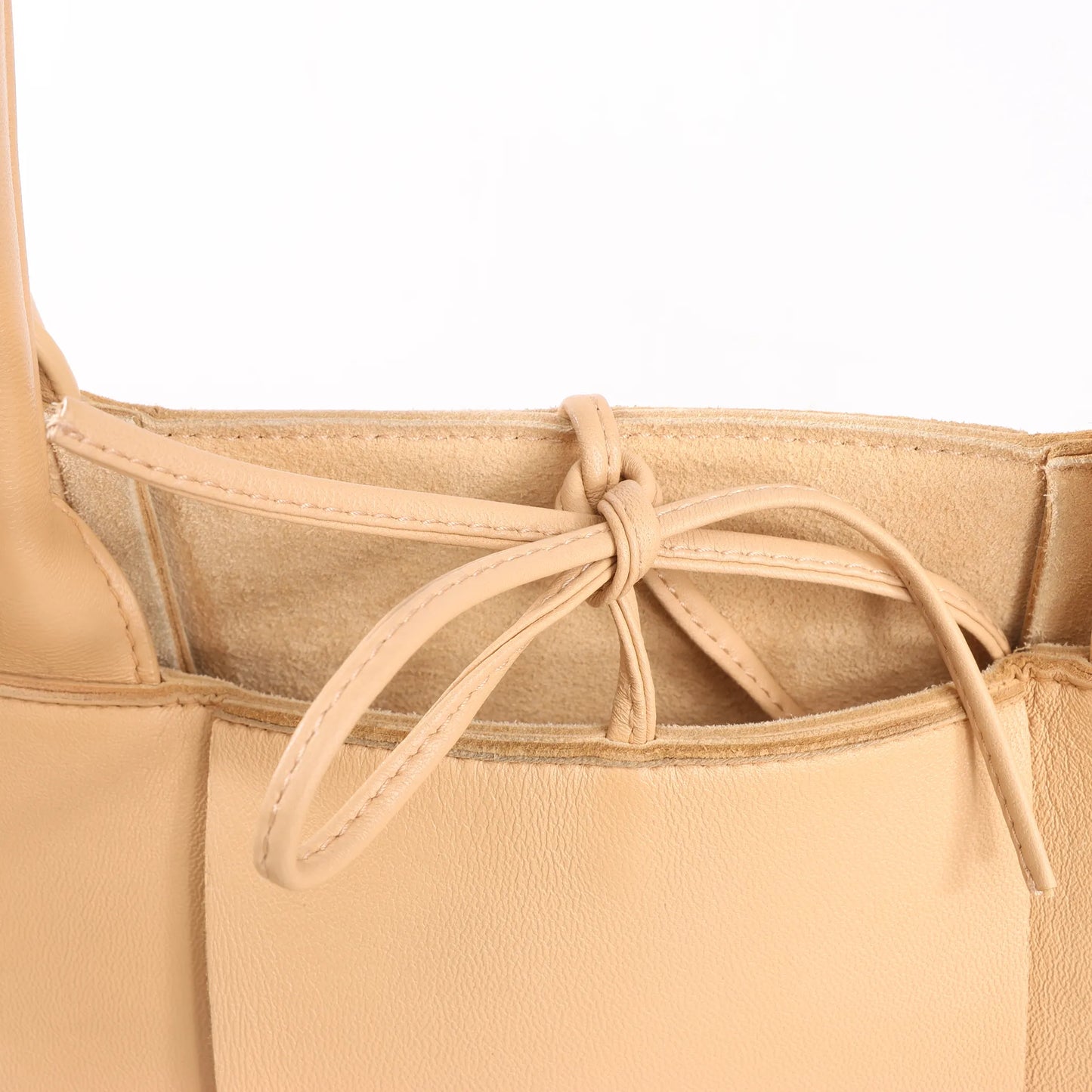 Bottega Veneta The Arco Maxi Intrecciato Large Leather Handbag in Beige