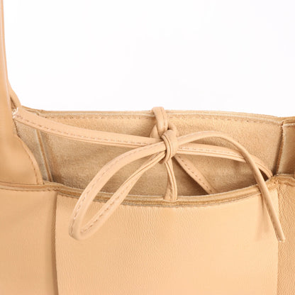 Bottega Veneta The Arco Maxi Intrecciato Large Leather Handbag in Beige