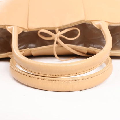 Bottega Veneta The Arco Maxi Intrecciato Large Leather Handbag in Beige