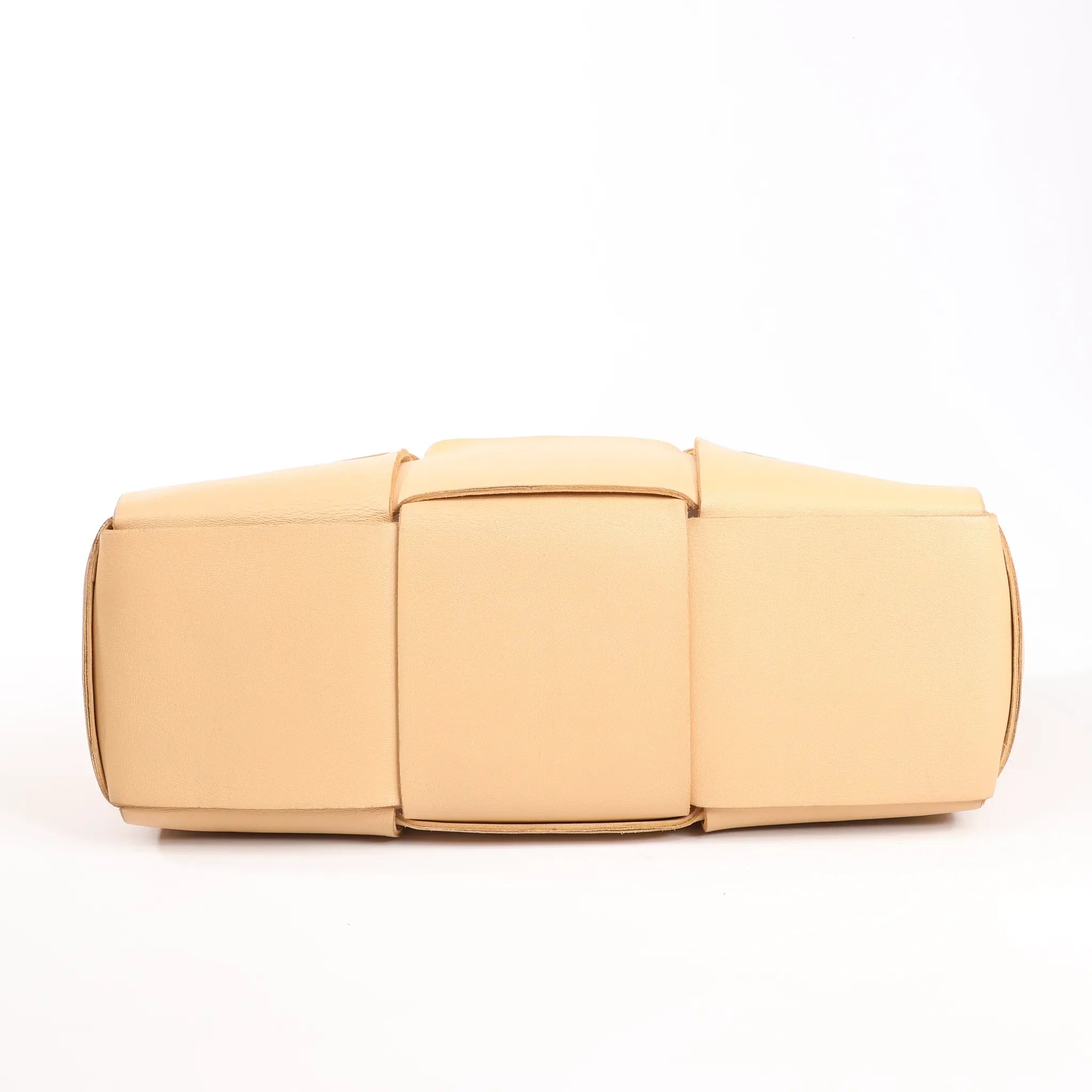 Bottega Veneta The Arco Maxi Intrecciato Large Leather Handbag in Beige