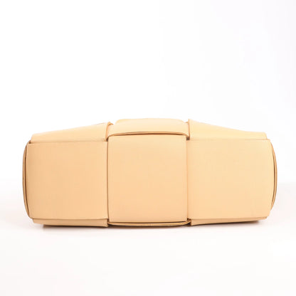 Bottega Veneta The Arco Maxi Intrecciato Large Leather Handbag in Beige
