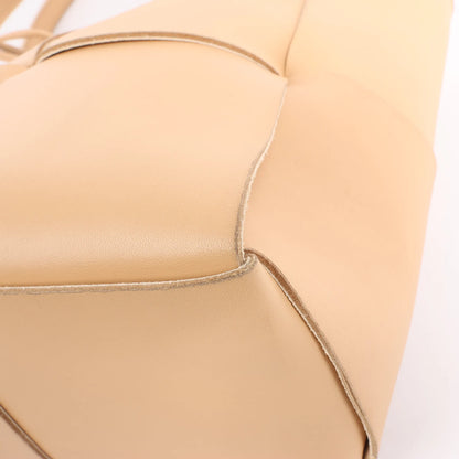 Bottega Veneta Nappa Maxi Intrecciato Medium Arco Handbag in Beige