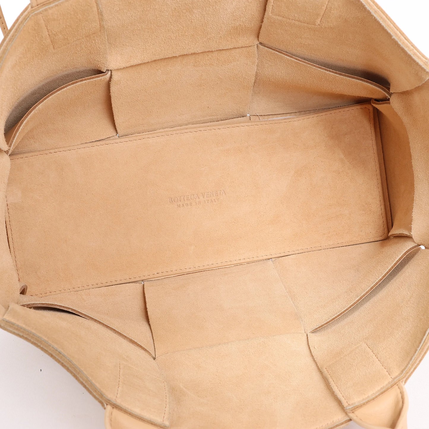 Bottega Veneta Nappa Maxi Intrecciato Medium Arco Handbag in Beige