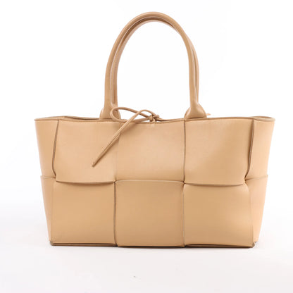 Bottega Veneta Nappa Maxi Intrecciato Medium Arco Handbag in Beige
