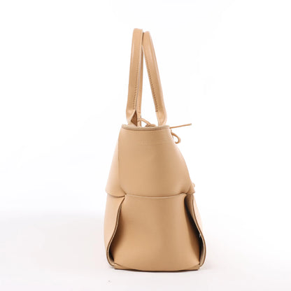 Bottega Veneta Nappa Maxi Intrecciato Medium Arco Handbag in Beige