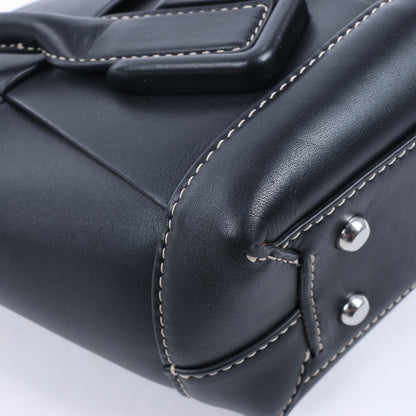 Bottega Veneta Arco Maxi Intrecciato Leather Handbag in Black