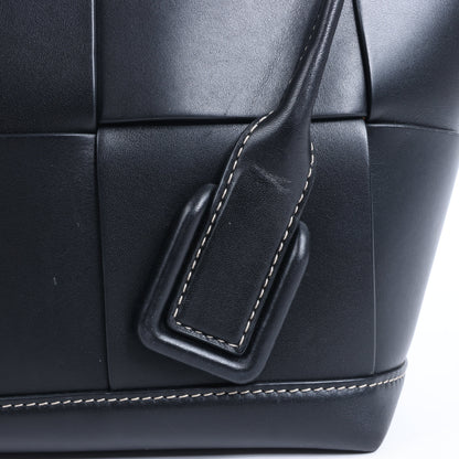 Bottega Veneta Arco Maxi Intrecciato Leather Handbag in Black