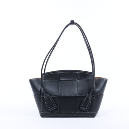 Bottega Veneta Arco Maxi Intrecciato Leather Handbag in Black