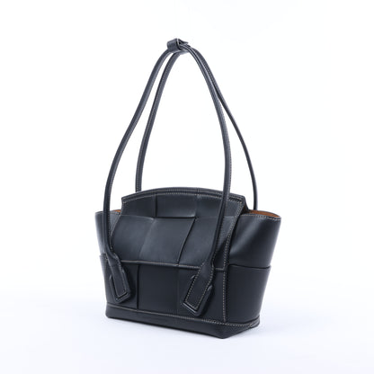 Bottega Veneta Arco Maxi Intrecciato Leather Handbag in Black
