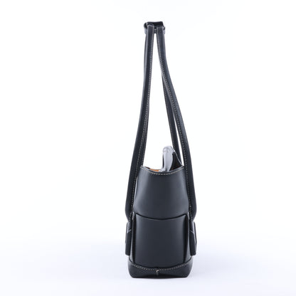 Bottega Veneta Arco Maxi Intrecciato Leather Handbag in Black