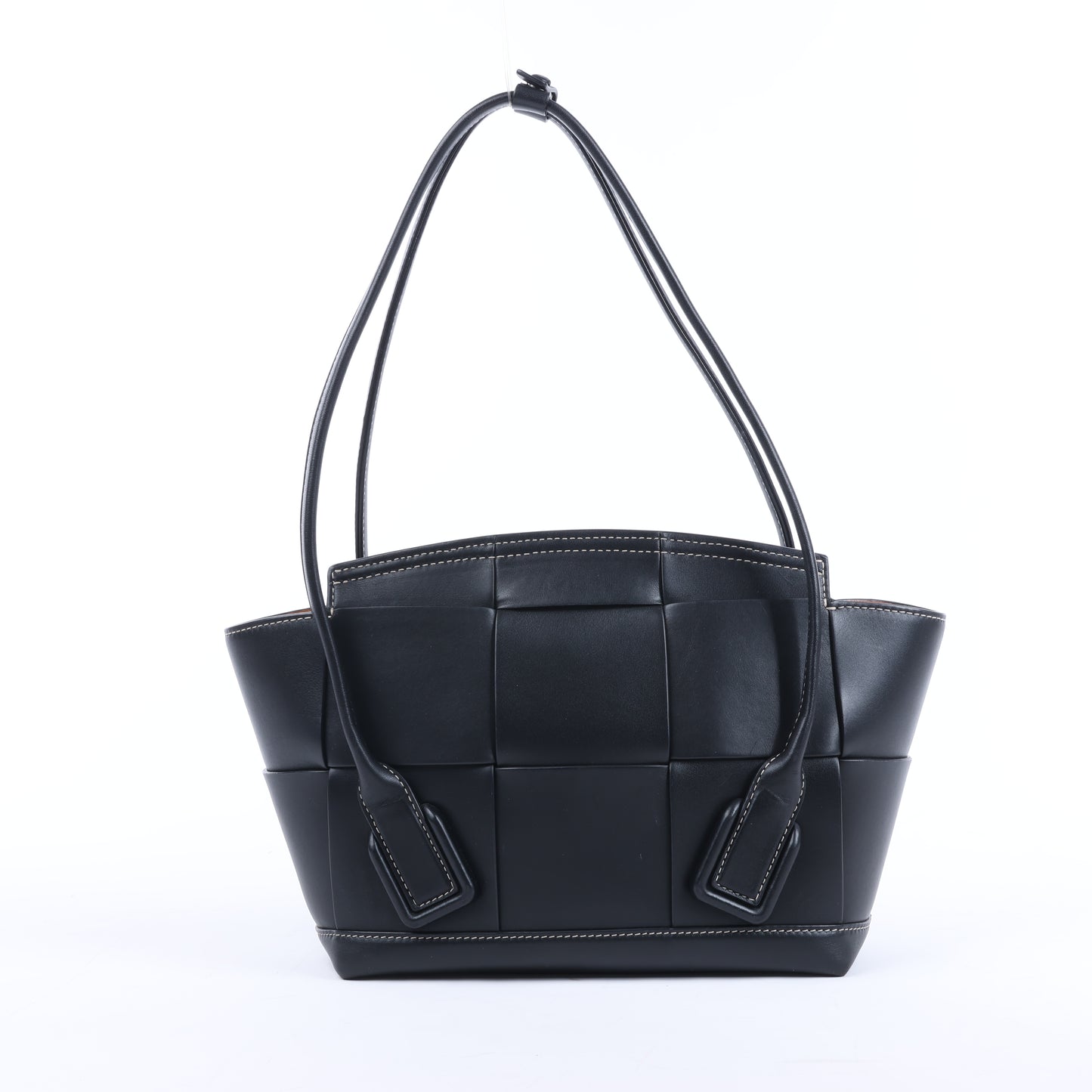 Bottega Veneta Arco Maxi Intrecciato Leather Handbag in Black