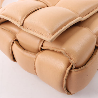 Bottega Veneta Padded Cassette Maxi Intrecciato Leather Shoulder Bag in Beige