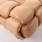 Bottega Veneta Padded Cassette Maxi Intrecciato Leather Shoulder Bag in Beige
