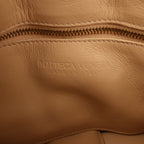 Bottega Veneta Padded Cassette Maxi Intrecciato Leather Shoulder Bag in Beige