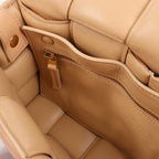 Bottega Veneta Padded Cassette Maxi Intrecciato Leather Shoulder Bag in Beige