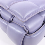 Bottega Veneta Padded Cassette Maxi Intrecciato Leather Shoulder Bag in Purple