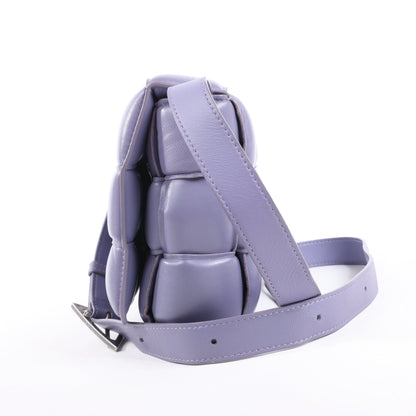Bottega Veneta Padded Cassette Maxi Intrecciato Leather Shoulder Bag in Purple