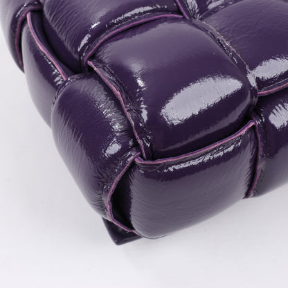 Bottega Veneta Padded Cassette Maxi Intrecciato Leather Shoulder Bag in Purple