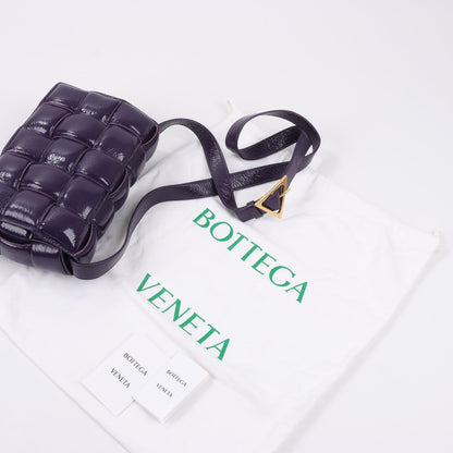 Bottega Veneta Padded Cassette Maxi Intrecciato Leather Shoulder Bag in Purple