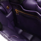 Bottega Veneta Padded Cassette Maxi Intrecciato Leather Shoulder Bag in Purple