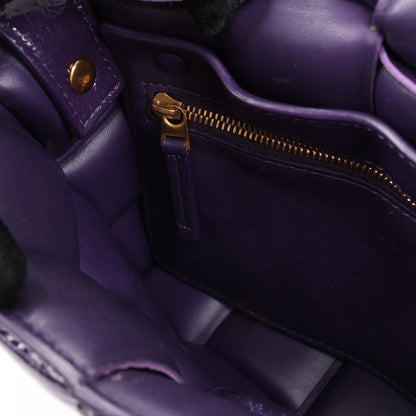 Bottega Veneta Padded Cassette Maxi Intrecciato Leather Shoulder Bag in Purple