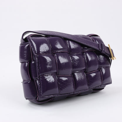 Bottega Veneta Padded Cassette Maxi Intrecciato Leather Shoulder Bag in Purple