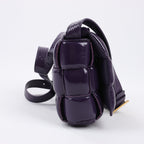 Bottega Veneta Padded Cassette Maxi Intrecciato Leather Shoulder Bag in Purple